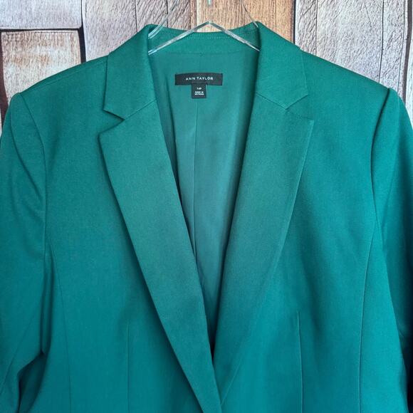 Ann Taylor Petite Blazer One Button Textured Drape Office Workwear Holiday 14P - Picture 3 of 9